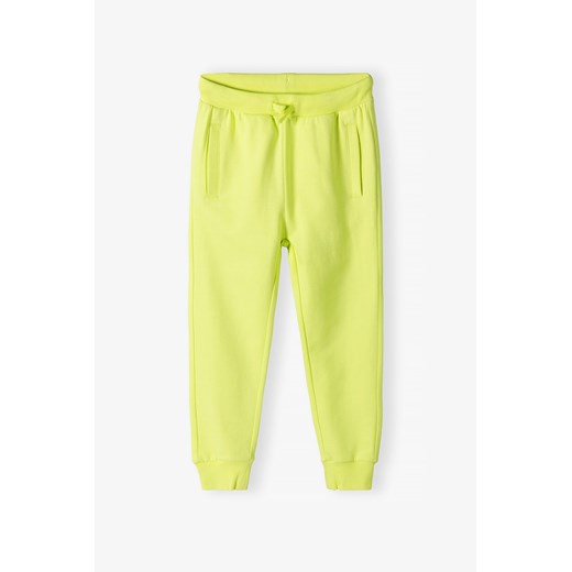 Dresowe spodnie limonkowe slim dla dziecka - 5.10.15. ze sklepu 5.10.15 w kategorii Spodnie chłopięce - zdjęcie 172195687