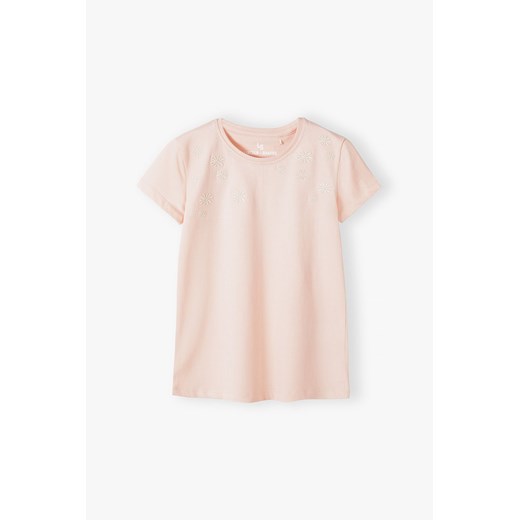 Różowy t-shirt bawełniany dla dziewczynki Lincoln & Sharks By 5.10.15. 158 5.10.15