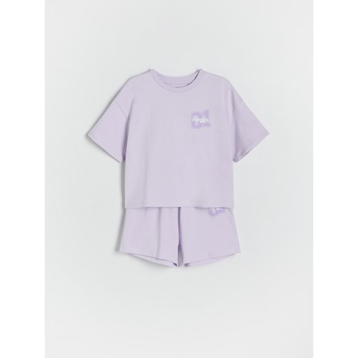 Reserved - Dwuczęściowy komplet dresowy - lawendowy ze sklepu Reserved w kategorii Bluzki dziewczęce - zdjęcie 172197217