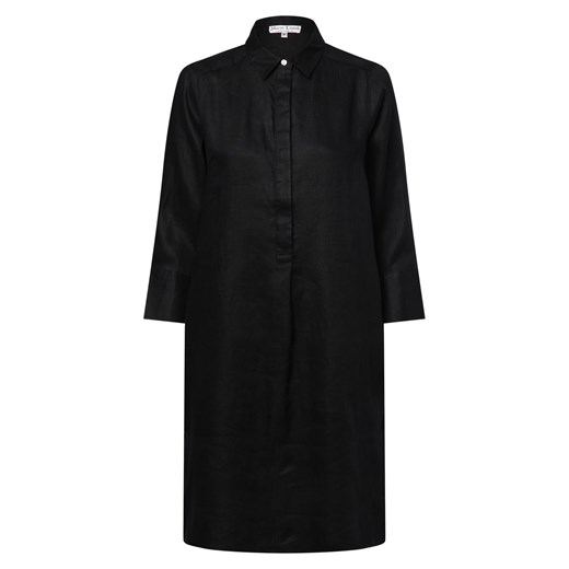 Marie Lund Damska sukienka lniana Kobiety len czarny jednolity ze sklepu vangraaf w kategorii Sukienki - zdjęcie 172197447
