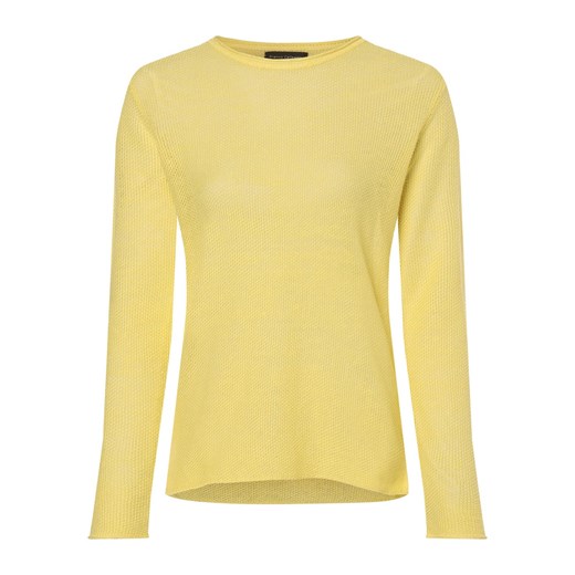 Franco Callegari Damski sweter lniany Kobiety len żółty jednolity ze sklepu vangraaf w kategorii Swetry damskie - zdjęcie 172197466