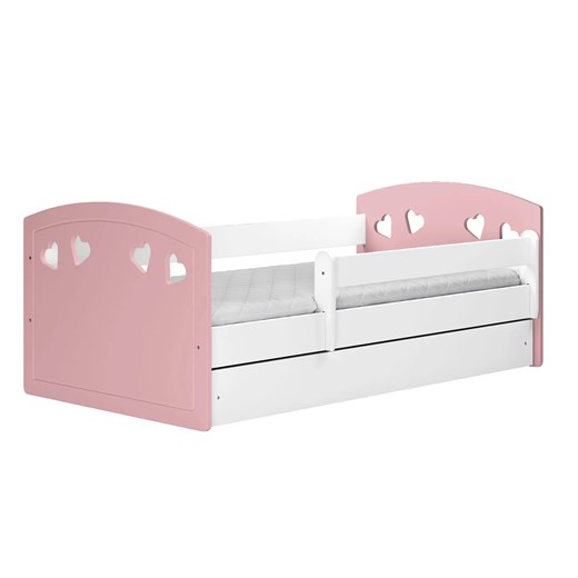 Łóżko dla dziewczynki z materacem Nolia 3X 80x140 - pudrowy róż Elior One Size Edinos.pl