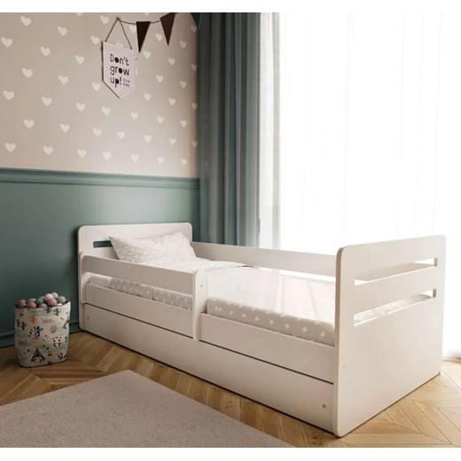 Łóżko dla dziecka z materacem Candy 2X 80x140 - białe Elior One Size Edinos.pl