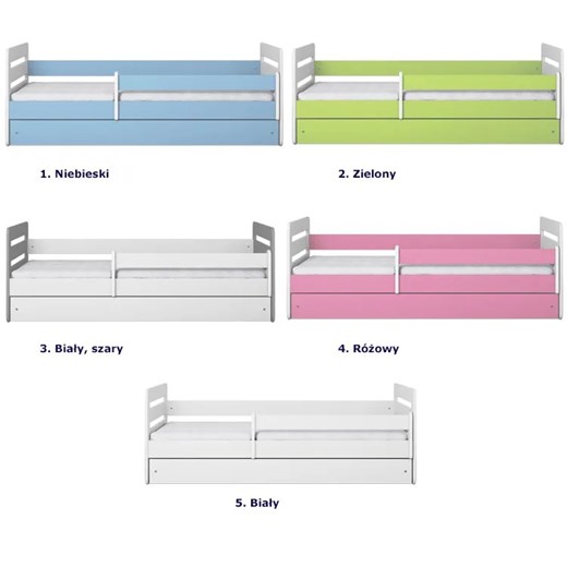 Łóżko dla dziecka z materacem Candy 2X 80x140 - białe Elior One Size Edinos.pl