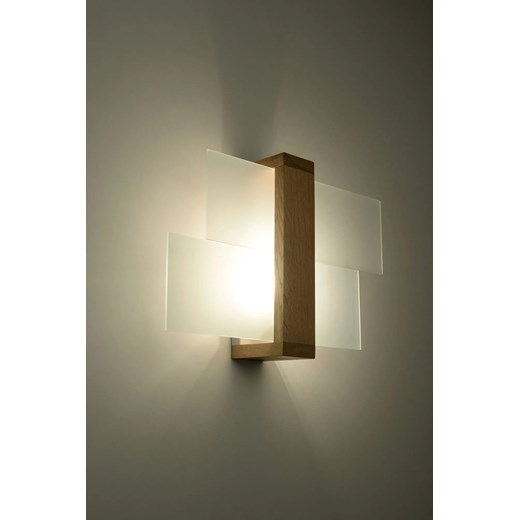 Szklany kinkiet E719-Feniko - naturalne drewno Lumes One Size Edinos.pl