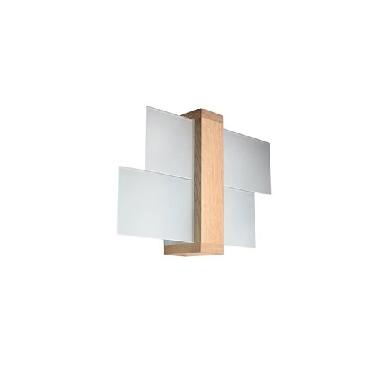 Szklany kinkiet E719-Feniko - naturalne drewno Lumes One Size Edinos.pl