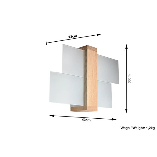 Szklany kinkiet E719-Feniko - naturalne drewno Lumes One Size Edinos.pl