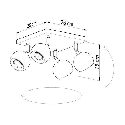 Kwadratowy plafon regulowany E811-Oculars - biały Lumes One Size Edinos.pl