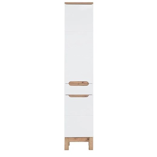 Słupek łazienkowy stojący Marsylia 2X - Biały połysk ze sklepu Edinos.pl w kategorii Szafki i regały łazienkowe - zdjęcie 172201009