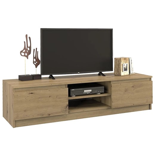 Szafka pod telewizor dąb artisan - Amida 3X 140 cm ze sklepu Edinos.pl w kategorii Szafki RTV - zdjęcie 172201098