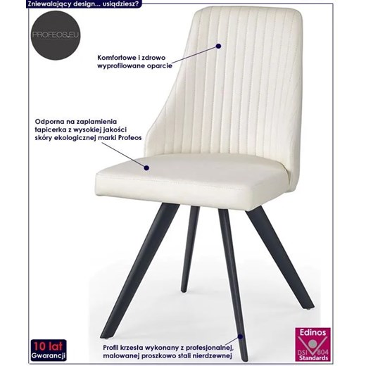 Krzesło w minimalistycznym stylu Vimes - białe Profeos One Size Edinos.pl