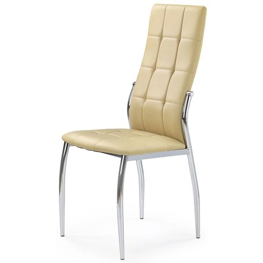 Krzesło pikowane nowoczesne Azrel - beżowe ze sklepu Edinos.pl w kategorii Krzesła - zdjęcie 172201229