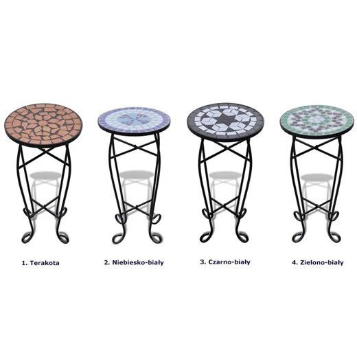 Terakotowy stolik z mozaikowym blatem - Cadix Elior One Size Edinos.pl