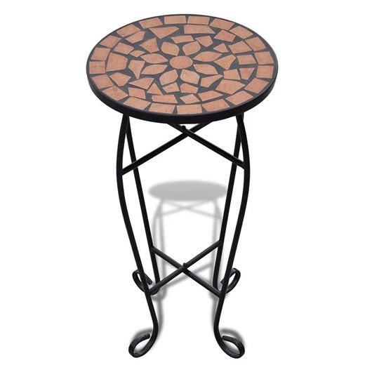 Terakotowy stolik z mozaikowym blatem - Cadix ze sklepu Edinos.pl w kategorii Stoliki kawowe - zdjęcie 172201538