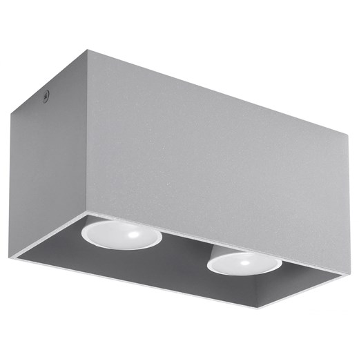 Szary geometryczny plafon LED - EX509-Quas ze sklepu Edinos.pl w kategorii Lampy sufitowe - zdjęcie 172203495