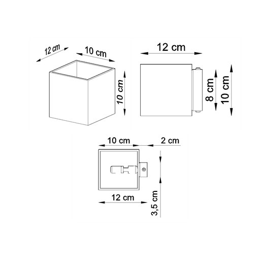 Geometryczny kinkiet antracyt - E716-Quas Lumes One Size Edinos.pl