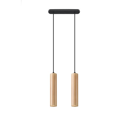 Drewniana podwójna lampa wisząca - EX548 D2-S32 ze sklepu Edinos.pl w kategorii Lampy wiszące - zdjęcie 172203649