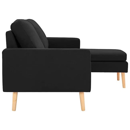 3-osobowa czarna sofa z podnóżkiem - Eroa 4Q Elior One Size Edinos.pl