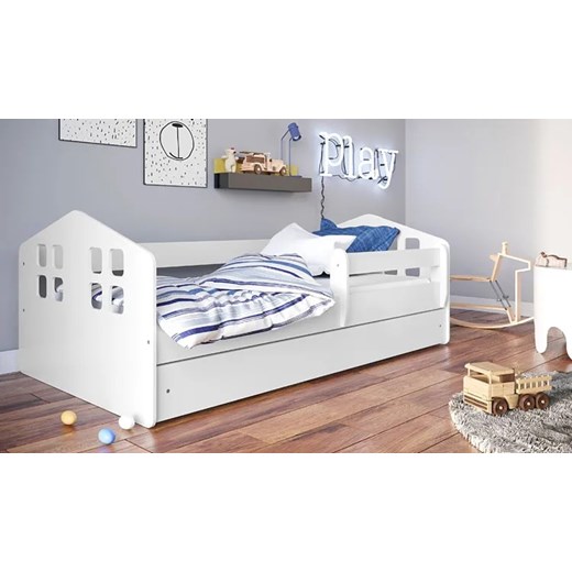 Białe łóżko dziecięce z materacem 80x140 - Flavio Elior One Size Edinos.pl promocja