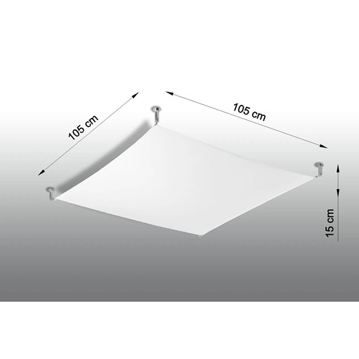Biały skandynawski plafon z tkaniny 105x105 cm - EX658-Luni Lumes One Size okazyjna cena Edinos.pl