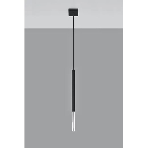 Czarna chromowana pojedyncza lampa wisząca tuba - EX719-Mozaix Lumes One Size Edinos.pl