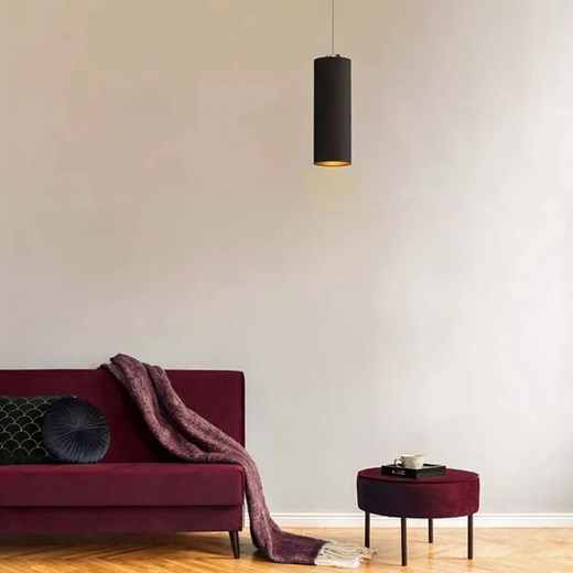 Pojedyncza lampa wisząca walec na czarnym stelażu - EX827-Denvis - 5 kolorów Lumes One Size Edinos.pl
