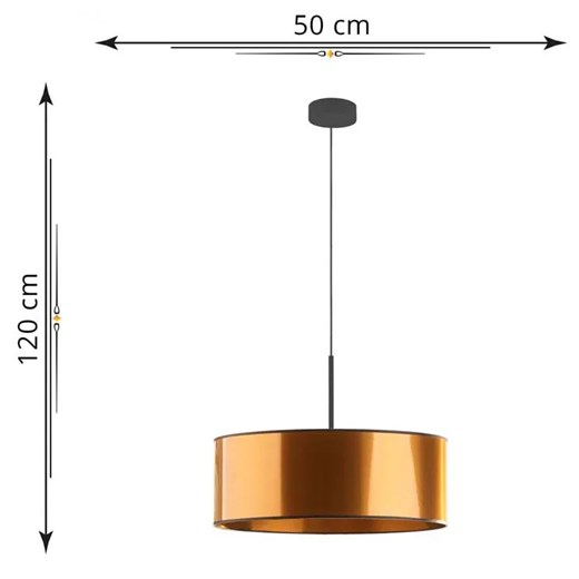 Miedziany żyrandol nad stół z abażurem 50 cm - EX873-Sintrev Lumes One Size Edinos.pl