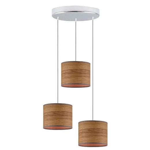 Żyrandol z trzema abażurami na chromowanym stelażu - EX889-Pueblox - 4 kolory Lumes One Size Edinos.pl