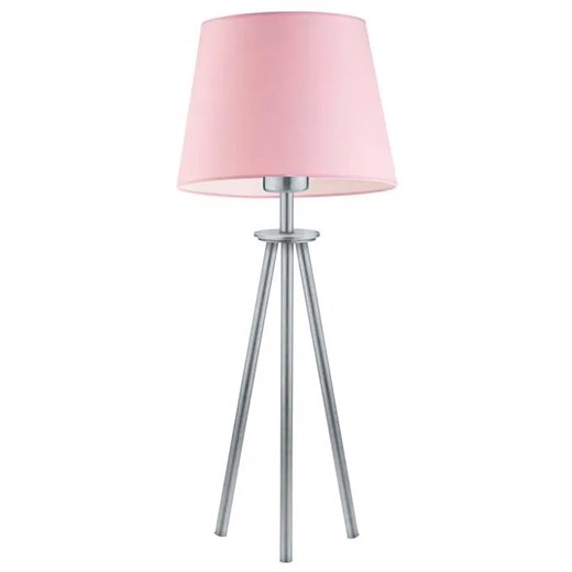 Lampka do sypialni na srebrnym stelażu - F3-P80 ze sklepu Edinos.pl w kategorii Lampy stołowe - zdjęcie 172205156