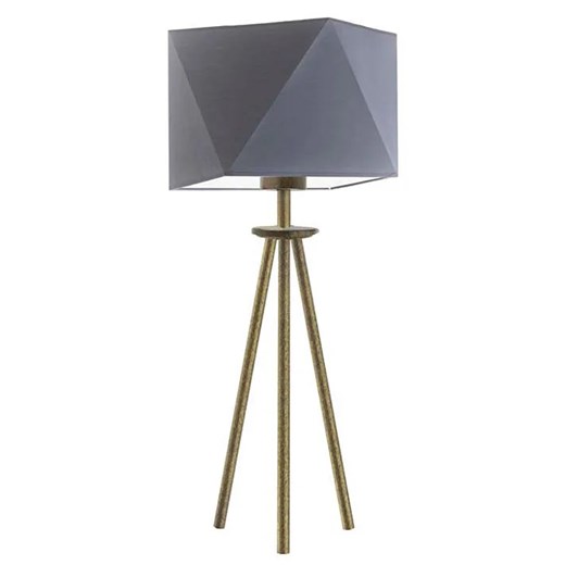 Lampa stołowa trójnóg na złotym stelażu - K1-Z42 ze sklepu Edinos.pl w kategorii Lampy stołowe - zdjęcie 172205247