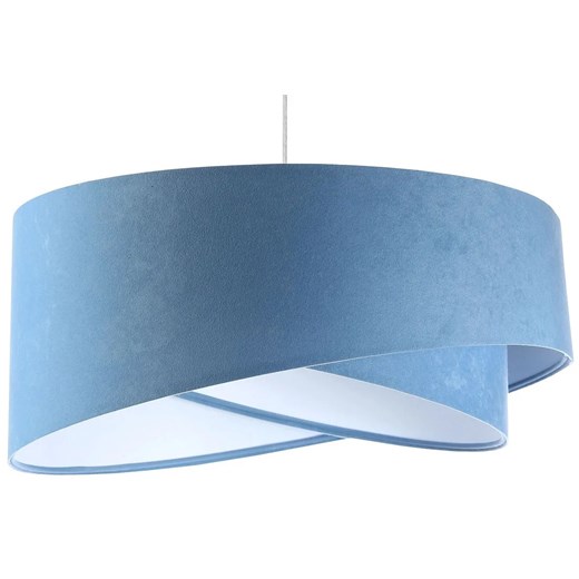 Niebiesko-biała welurowa lampa wisząca - EX996-Alias ze sklepu Edinos.pl w kategorii Lampy wiszące - zdjęcie 172205666