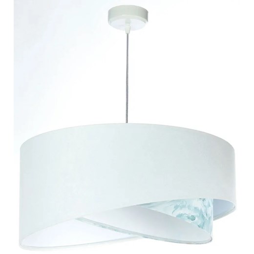 Biało-niebieska lampa wisząca z abażurem - EXX04-Akra Lumes One Size Edinos.pl