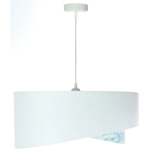 Biało-niebieska lampa wisząca z abażurem - EXX04-Akra Lumes One Size Edinos.pl