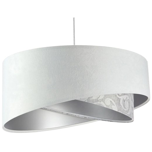 Biała welurowa lampa wisząca z wzorem - EXX13-Glora ze sklepu Edinos.pl w kategorii Lampy wiszące - zdjęcie 172205827