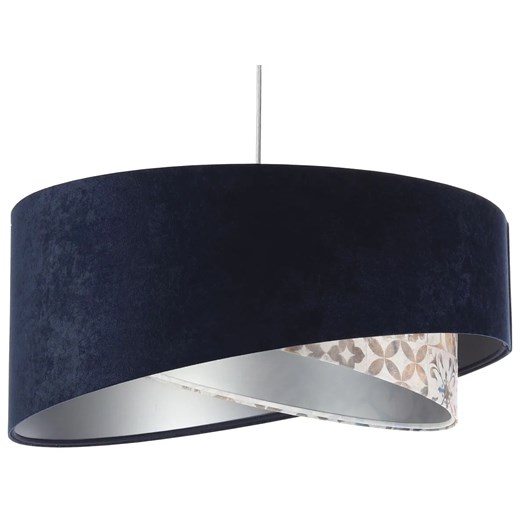 Granatowa lampa wisząca welurowa P3-Z76 ze sklepu Edinos.pl w kategorii Lampy wiszące - zdjęcie 172205855
