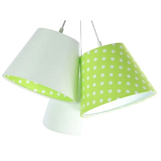 Biało-zielona lampa wisząca w groszki dla dzieci - EXX78-Lovato Lumes One Size Edinos.pl