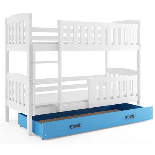 Drewniane łóżko z niebieską szufladą 90x200 - Elize 3X Elior One Size Edinos.pl