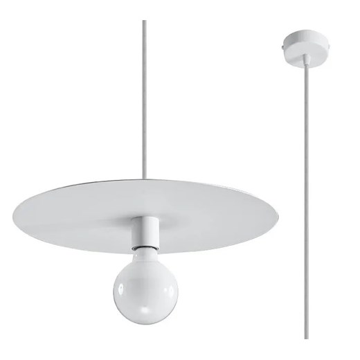 Biała industrialna lampa wisząca rondo - EXX235-Flavis Lumes One Size Edinos.pl