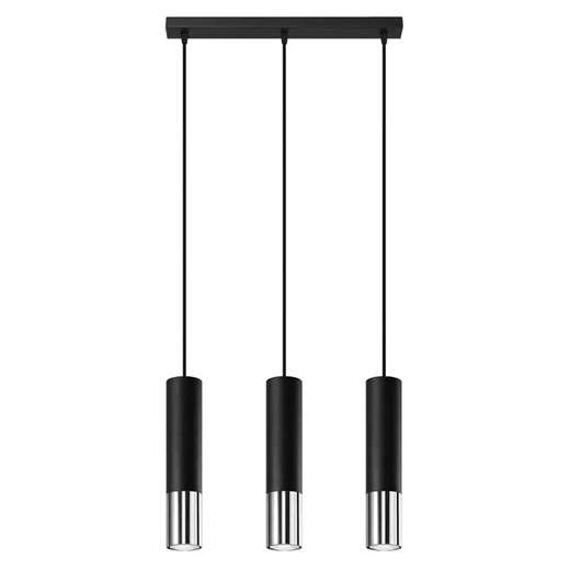 Czarno-chromowana potrójna lampa wisząca tuba T9-L02 ze sklepu Edinos.pl w kategorii Lampy wiszące - zdjęcie 172206785