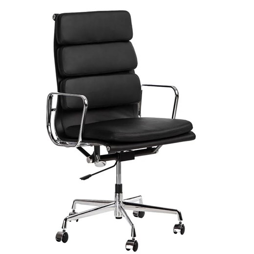Czarny skórzany fotel gabinetowy - Salemo ze sklepu Edinos.pl w kategorii Krzesła biurowe - zdjęcie 172206808