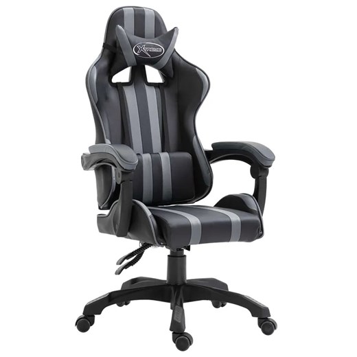 Szare obrotowe krzesło gamingowe - Davo ze sklepu Edinos.pl w kategorii Krzesła biurowe - zdjęcie 172207227
