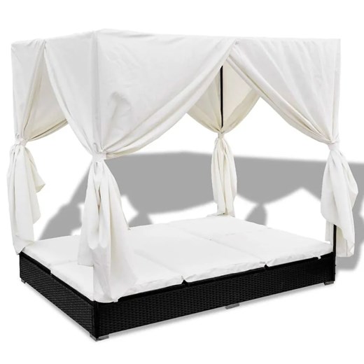Leżak łóżko ogrodowe z baldachimem - Pelargo ze sklepu Edinos.pl w kategorii Łóżka i materace - zdjęcie 172207237