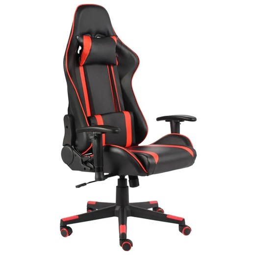 Czarno-czerwony fotel gamingowy - Libar ze sklepu Edinos.pl w kategorii Krzesła biurowe - zdjęcie 172207319