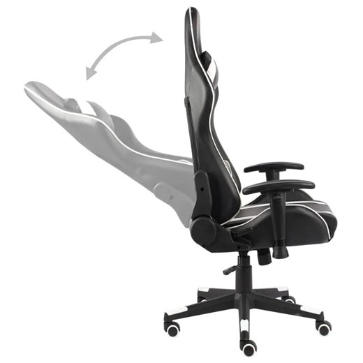 Czarno-białe krzesło gamingowe obrotowe - Libar Elior One Size Edinos.pl
