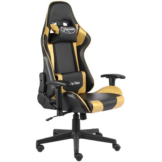Czarno-złoty fotel gamingowy - Grando ze sklepu Edinos.pl w kategorii Krzesła biurowe - zdjęcie 172207337
