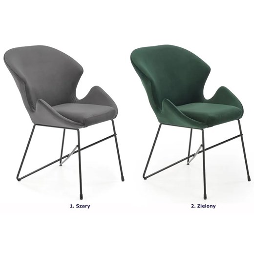 Zielone designerskie tapicerowane welurem krzesło - Empiro 2X Elior One Size Edinos.pl
