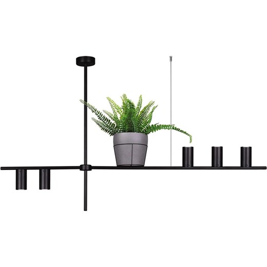 Duża czarna lampa wisząca z kwietnikiem - 7X S076 G8-E68 ze sklepu Edinos.pl w kategorii Lampy wiszące - zdjęcie 172207879