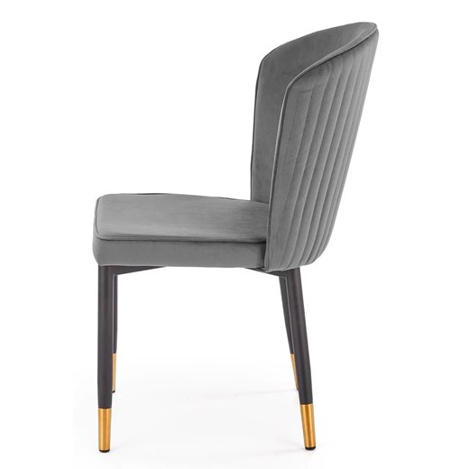 Szare pikowane krzesło tapicerowane glamour - Nubo Elior One Size Edinos.pl