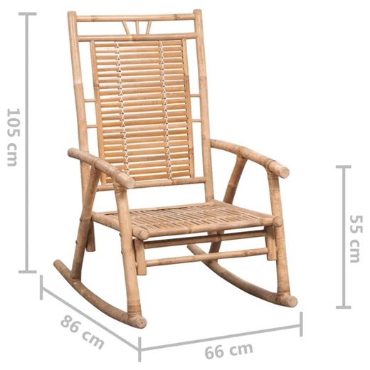 Bambusowy fotel bujany z kremową poduszką - Bamsa Elior One Size Edinos.pl