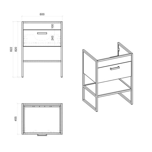 Szafka łazienkowa z umywalką dąb craft - Havana 2S 60 cm Elior One Size Edinos.pl